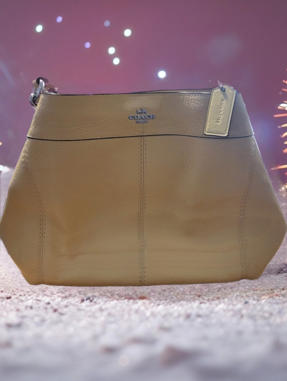 COACH Small LEXY Refined Pebbled Leather. RARE CANARY YELLOW. CROSSBODY INCLUDED - Picture 2 of 10